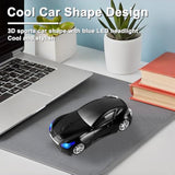 Car Mouse Wireless Cool Sport Car Shaped Computer Mice With Led Headlight Usb Receiver 1600 Dpi 3 Buttons 2.4Ghz Portable Optical Mini Small Mouse For Laptop Pc Desktop Computer Kids Gift (Black)