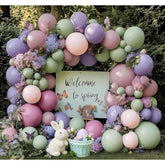 Dusty Green Purple Pink Balloon Garland Double Stuffed Pastel Light Green Pink Lavender Lilac Balloon Arch Kit Mist Mauve Blush Balloons For Birthday Baby Shower Spring Easter Flower Fairy Party Decor
