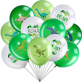 36 Pcs Dinosaur Balloons Dino Latex Balloons For Children'S Birthday Party, 12 Inch Green Dinosaur Printed Pattern Style, Jungle Themed Decoration For Kids Boys Birthday Party Baby Shower