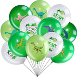 36 Pcs Dinosaur Balloons Dino Latex Balloons For Children'S Birthday Party, 12 Inch Green Dinosaur Printed Pattern Style, Jungle Themed Decoration For Kids Boys Birthday Party Baby Shower