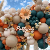 99pcs Dusty Blue Orange Balloon Arch Kit for Boho Baby Shower & Party Decor