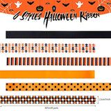 6 Roll Halloween Grosgrain Ribbon Geometric Dot Gift Wrapping Ribbon 3