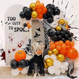 Orange Black White Balloon Arch Kit, 134 Pcs 18/12/5 Inch Latex Orange And Black Balloons With White Gold Balloons, Different Sizes Graduation Balloons, For Graduation Birthday Basketball Theme Party