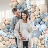 Dusty Blue Beige Balloon Garland Kit Baby Shower, Birthday & Wedding Party Decorations