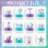 12Pcs Mermaid Party Supplies Mermaid Birthday Honeycomb Centerpieces For Under The Sea Party Decorations Ocean Mermaid Theme Table Honeycomb For Ocean Mermaid Theme Birthday Baby Shower Party Favors
