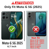 Moto G 5G 2025 Case with Camera Cover, HD Screen, Kickstand Shockproof Black