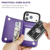 Purple iPhone 17 Pro Wallet Case with Credit Card Holder