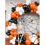 134Pc Halloween Balloon Arch Kit β Orange Black White Gold Latex Party Decor