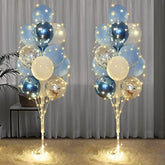 Balloon Stand Kit For Floor With String Light 2 Set Baby Blue Centerpieces Balloon Holder Decoration For Wedding Baby Shower Birthday Party Bachelorette Party