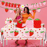 Strawberry Party Decorations,Strawberry Theme Birthday Party Tableware Set A Berry Sweet Baby Plates Napkins Cups For Berry First Birthday Party Supplies,Strawberry Baby Shower