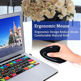 Ergonomic Wireless Mouse - Rechargeable 2.4G Optical Vertical Mice, 800 / 1200 /1600 Dpi, 5 Buttons For Laptop, Desktop, Pc, Macbook, Gray Black Ergonomic Mouse