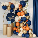 Fall Balloon Garland Kit: Navy, Orange, Gold Party Decor