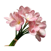 10 Pc Pink Artificial Plumeria Flowers With Stems,13Inch Real Touch Lifelike Frangipani Fake Flower Bouquets For Home Office Wedding Engagement Party Spring Flowers Decor