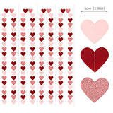 Rose-Gold Pink Burgundy-Red Party-Decorations Garland - 52Ft Heart Paper Streamers Banner, Valentines Mothers Day Bachelorette Bridal Shower Engagement Wedding Hanging Decoration