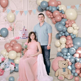 Brown Blue Balloon Arch Kit 138 Pcs Bear Baby Shower Decorations Include Brown Beige Blue Balloons For Baby Shower Gender Reveal Wedding Birthday Party Decoration