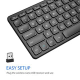 2.4G Wireless Keyboard Ultra Slim And Compact Wireless Keyboard With Media Hot