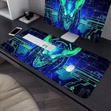 Japanese Samurai Mask Desk Mat Futuristic Fantasy Mask Xl Mouse Pad Large Mousepad Extended Laptop Keyboard Mat Gaming Desk Pad Mouse Mat 31.5"X11.8" Office Computer Keyboard Laptop Home