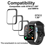 3D Screen Protector Compatible With Veryfit Gtx12 1.99 Inches Fitpolo Enomir Tensky Veryfit Smartwatch, Pmma, Full Coverage, 3 Pieces