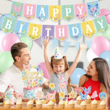 Butterfly Birthday Party Decorations For Girls, Pastel Happy Birthday Banner, 24 Balloons Pink Green Blue Ivory, Butterfly Cake Topper & 24 Cupcake Toppers, Spring Garden Birthday Party Supplies