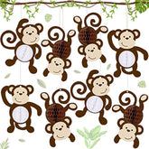 12 Pcs Monkey Cutouts Jungle Party Decorations Honeycomb Monkeys Birthday Party Supplies Paper Safari Hanging Banner Wall Decor For Birthday Baby Shower Room Decor(12 Pcs)