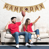2Pcs Football Game Day Burlap Banner American Football Bunting Garland Sports Theme Party Banner Rustic Superbowl Bunting Banner For Birthday Baby Shower Sports Club Party Decoration