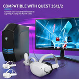 Link Cable 10Ft For Meta Oculus Quest 3S, Quest 3, Quest 2, High-Speed Data Transfer Charging Cord Cable, Usb 3.2 A To C Charger Wire