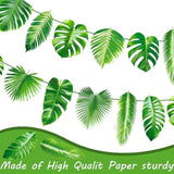 Tropical Party Banners Decorations Palm Leaf Garlands Green Hawaiian Luau Party Decorations Green Leaves Theme Banners For Summer Jungle Theme Party Baby Shower Supplies