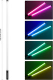 4 Pack 4FT RGB LED Tube Light Bars with Stands Case 5000mAh Battery Music Sync DJ Party Lights