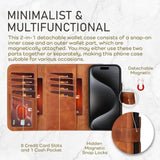 Wallet Case For Iphone 15 Pro Max, Trifold Leather Wallet, Detachable Magnetic Flip Folio Cover, Card Holder, Iphone 15 Pro Max Wallet Case, Magsafe Compatible, Rfid Blocking (Vintage Brown)