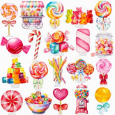 48Pcs Lollipop Cupcake Toppers Candyland Party Decorations Candyland Lollipop Cupcake Decorations Sweet Candy Cake Topper For Candyland Themed Birthday Baby Shower Supplies