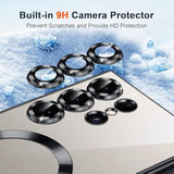 Official Titanium Case for Samsung Galaxy S24 Ultra, Compatible with MagSafe, Full Camera Cover Protection, Metallic Glossy Slim Luxury Phone Case for Galaxy S 24 Ultra, Black