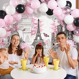 76 Pcs Paris Party Supplies Set Pink Paris Theme Party Decoration Eiff