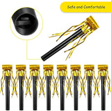 18pcs Black Gold Party Blowers Noisemakers for Christmas Birthday