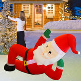 Christmas Inflatables Outdoor Decorations, 12Ft Long Inflatable Xmas Santa Claus, Lighted Blow Up Giant Lying Santa With