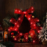Christmas Ribbon Lights 16.4 Ft Glow Tree Battery Operated Indoor String Lights For Outdoor Xmas Holiday Party Wedding G