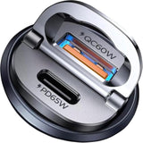 125W USB-C Car Charger, PD65W & QC60W, Dual Port Fast Charging for iPhone/Samsung