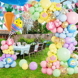 Easter Balloon Garland Arch Kit, Pastel Balloon Arch Macaron Balloons With Chicken Egg Carrot Foil Balloons For Happy Easter Party Birthday Party Supplies Baby Shower Decorations