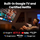 Gv50 | Laser Portable Projector, 500 Lms, Native 1080P, 4K Supported, Ceiling Projection, Tripod Base, Rotating Angle, Google Tv, Certified Netflix, Wifi & Bluetooth, Deep Woofer Built In Speaker