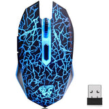 M2 Wireless Gaming Mouse, Silent Rechargeable Optical USB Computer Mice Wireless with 7 Color LED Light, Ergonomic Design, 3 Adjustable DPI