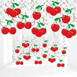 30 Pcs Cherry Hanging Swirl Decorations Cherry Party Hanging Ornaments For Birthday Baby Shower Party Supplies Decor