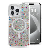 Glitter Case Magnetic For Iphone 16 Pro Max Case, Luxury Shiny Bling Sparkly Phone Cover Compatible With Magsafe, Wireless Charge Crystal Diamonds Shiny Cover For Women - Clear