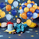 Blue And Orange Balloons, 30 Pcs 12Inch Royal Blue Gold Latex Orange Balloons White Balloon For Kids Boys Ball Birthday Baby Shower Party Decoration