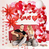 Red Valentines Day Decorations,Proposal Decorations,Red Pink White Heart Balloon With Bling Bling Hanging Swirl For Sweetheart Wedding Bridal Shower Valentines Day Anniversary Engagement Party Decor