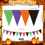 5PCS 49FT Halloween Pennant Banner Black Purple Orange Green Triangle Flags