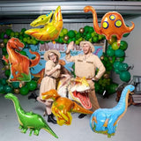 Dinosaur Foil Balloons Set (35-50 In), 6 Pieces Large Dinosaur Mylar Helium Balloons For Kids, Giant Cute Dino Birthday Party Decorations Kit For Boys Jungle Safari Theme Baby Shower Decor Supplies