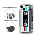 Case For Iphone 14 Matte Finish Heavy Duty Soft Back Cover With Reinforced Corners Tpu Soft Bumper Retro Cassette Tape Case Compatible With Iphone 14
