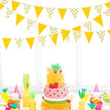 32Ft Yellow White Pineapple Pennant Banner Fabric Triangle Flag Buntin