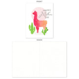 Llama And Cactus Happy Mother'S Day Card (4.25" X 5.5")