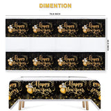 Happy New Year Plastic Table Cloth For Parties, Plastic Table Cover 2026, Disposable Party Table Clothes Decorations Supplies(70.8” X 42.5”)