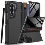 for Galaxy Z Fold 5 Case with S Pen Holder & Stylus and Invisible Kickstand,Built in Privacy Screen Protector and Hinge Phone Cover for